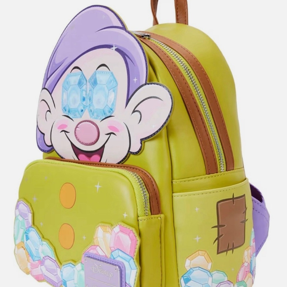 NWT Loungefly Disney Snow White Dopey Diamond Lenticular Mini Backpack - Picture 2 of 7